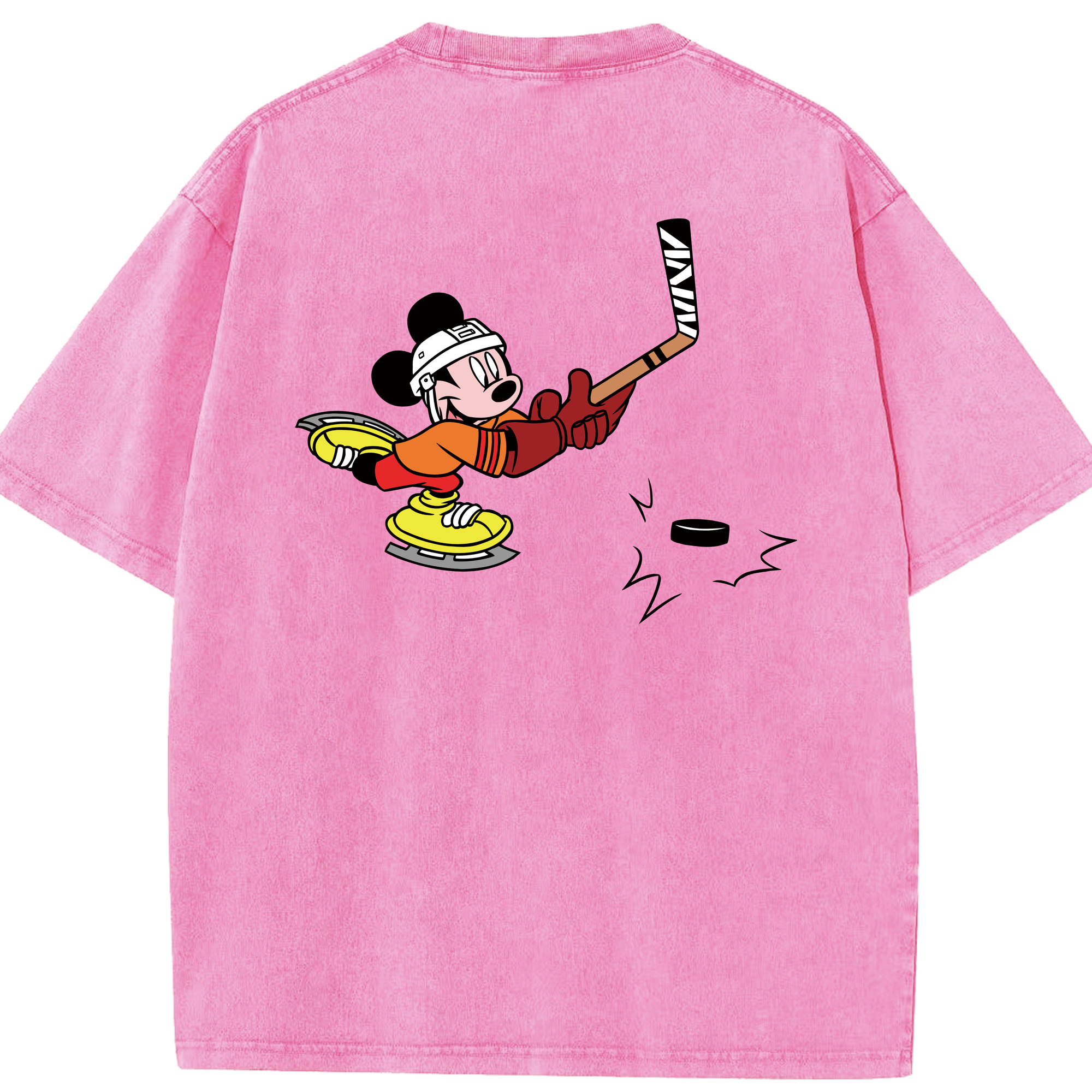 （画像用） ミッキーマウス Mickey Mouse 綿100% ヴィンテージ風 半袖Tシャツ（背面プリント）